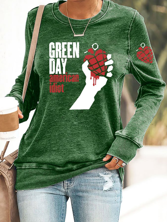Women's Casual Rock Band Print Sweatshirt