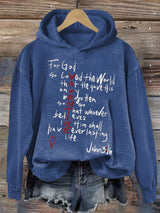 Women'S Casual For God So Loved The World Printed Long Sleeve Sweatshirt