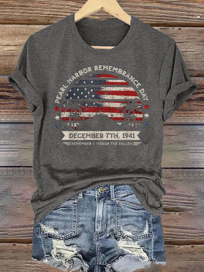 🔥Buy 3 Get 15% Off Women's  Pearl Harbor Memorial Day Hawaii USA Flag Day of Infamy   T-shirt