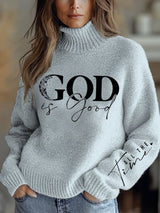Women's Casual Valentine's Day Faith Knitted Turtleneck Bottoming Shirt