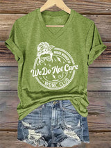 V-Neck Retro Funny Proud Member Of WDNC Club We Do Not Care Menopause Perimenopause Print T-Shirt