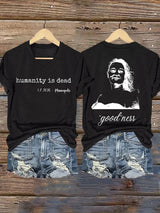 V-Neck Retro Humanity Is Dead 1.7.2026 Minneapolis Goodness Print T-Shirt