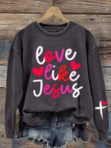 Women's Valentine's Day Printed Round Neck Sweatshirt