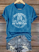 Women's Round-Neck Retro Funny Proud Member Of  Club We Do Not Care Menopause Perimenopause Print T-Shirt