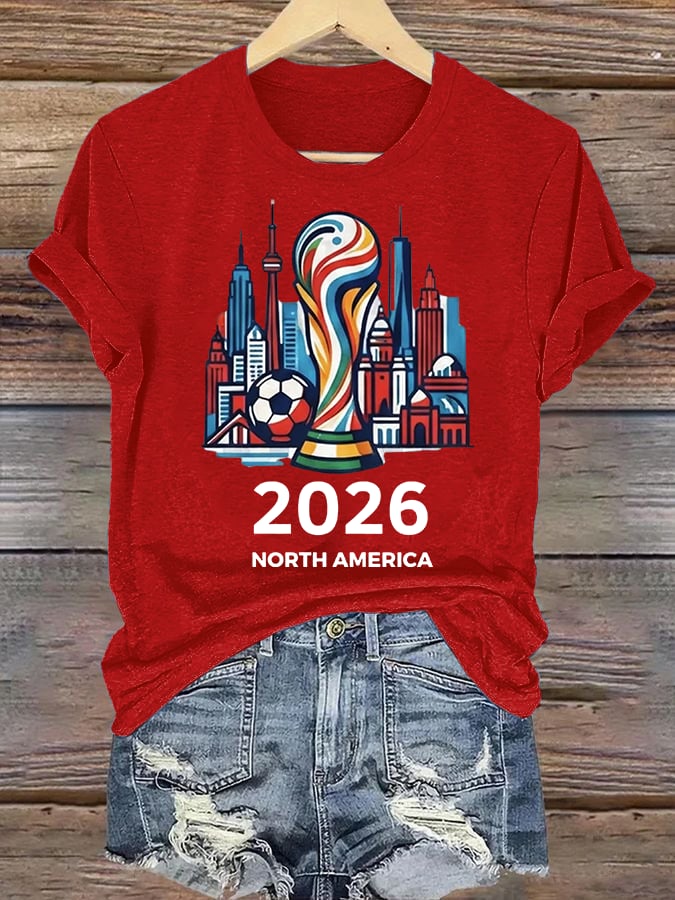 Women's  North America WC 2026 Soccer printed T-shirt