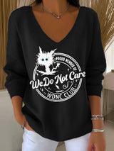 V-Neck Retro Funny Proud Member Of WDNC Club Menopause Perimenopause Print Knitted Tops