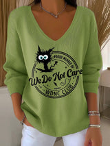 V-Neck Retro Funny Proud Member Of WDNC Club Menopause Perimenopause Print Knitted Tops