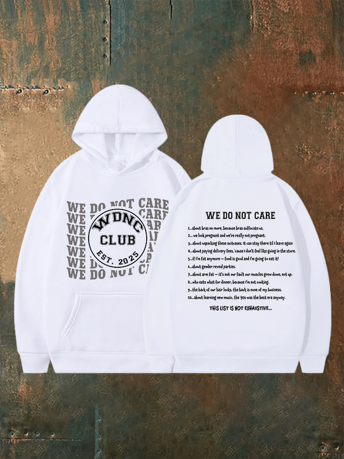 Women's  Retro Funny Proud Member Of Club We Do Not Care Menopause Perimenopause Print   Hoodie