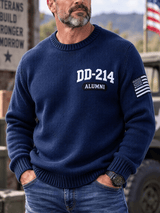 Men's Veteran DD-214 Print Casual Sweater