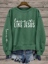 Women's Valentine's Day Faith Print Crew Neck Sweatshirt