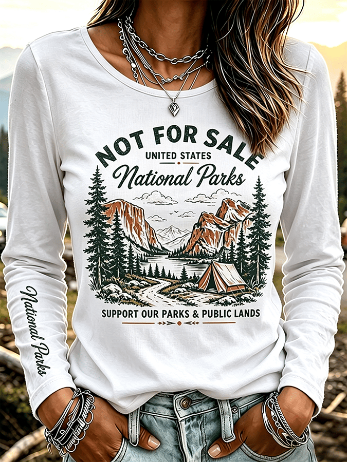 Women's "Support Our Parks & Public Lands"Comfortable  Long-Sleeve T-Shirt