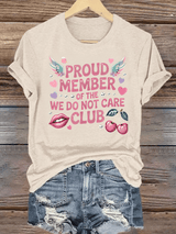 Women's  Retro Funny Proud Member Of Club Menopause Perimenopause Print T-Shirt