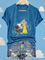 V-Neck Retro You've Always Got A Friend In Me Print T-Shirt