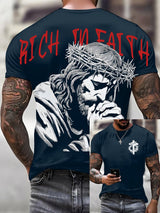 Men'S Casual "Faith For Wealth" Faith Print T-Shirt