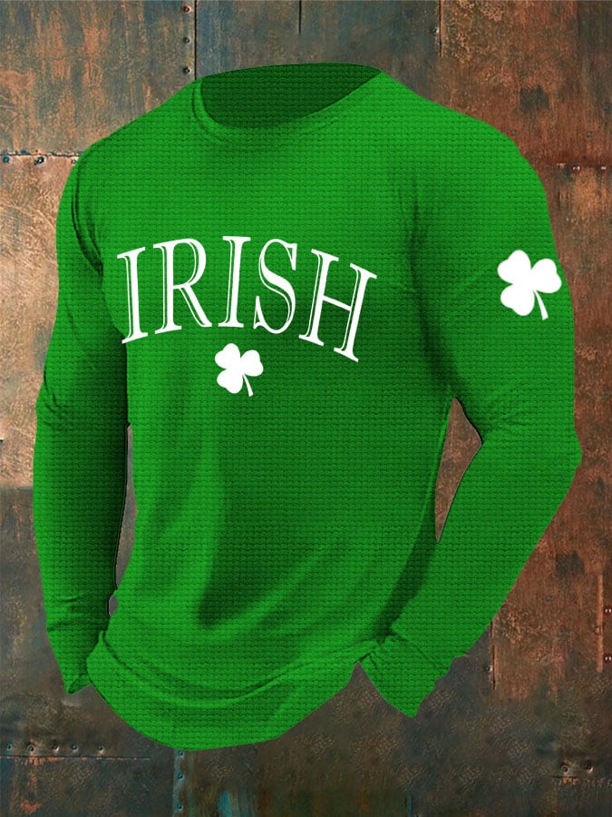 Men's St. Patrick's Day Irish Print Waffle T-shirt