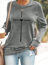 Women's Christian Cross Printed Sweatshirt