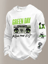 Men's Rock Band Plaid Long-Sleeved T-Shirt