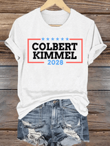 Women's  Modern Talk Show Colbert Kimme 2028Print T-Shirt