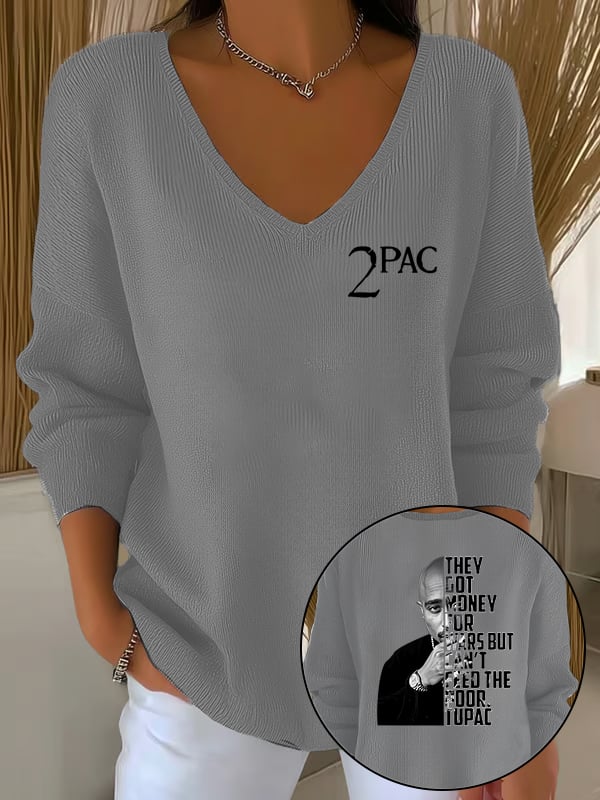 Women's  2Pac Rapper Print  Tops