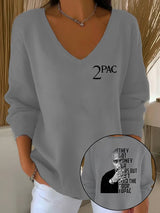 Women's  2Pac Rapper Print  Tops