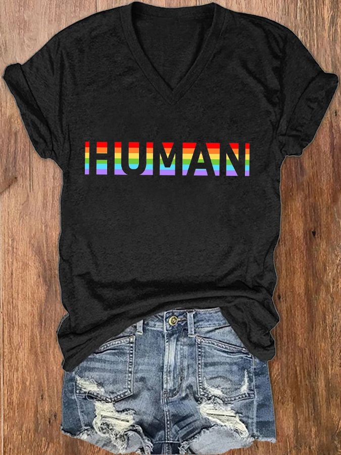 Women's Human LGBT Print T-shirt