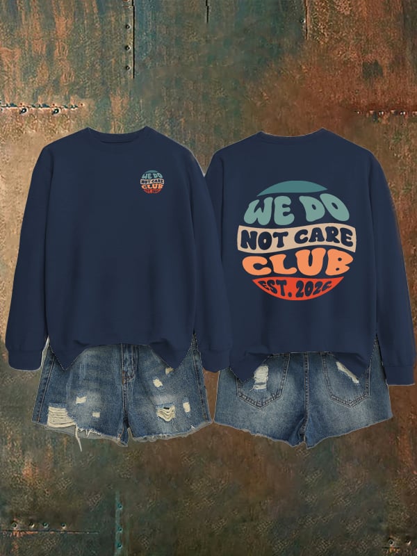 Women's  Retro Funny Proud Member Of Club We Do Not Care Menopause Perimenopause Print   Sweatshirt