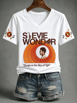 Women's Songs In Key Of Life Print Casual T-shirt