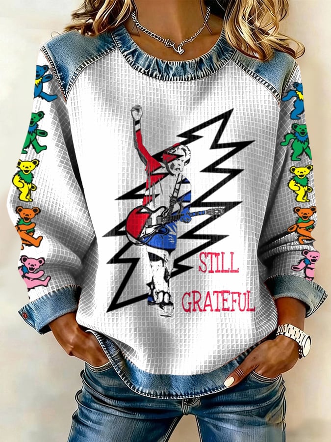 🔥Buy 3 Get 15% Off Women's Vintage Rock Tribute Print Casual Sweatshirt
