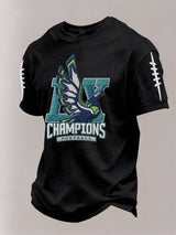 Men’s Football Graphic Waffle Knit Short Sleeve Crewneck T-Shirt