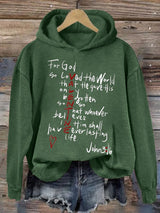 Women'S Casual For God So Loved The World Printed Long Sleeve Sweatshirt
