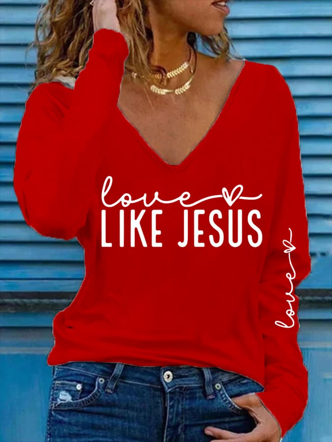 Women's Valentine's Day  Print Casual T-shirt