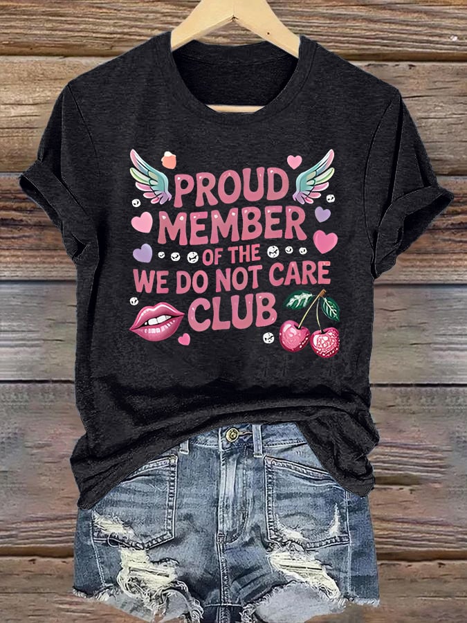 Women's  Retro Funny Proud Member Of Club Menopause Perimenopause Print T-Shirt