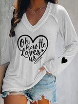 Women's Oh How He Loves Us Print T-Shirt