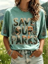 Women's "Protect Our National Parks "Comfortable Mid-Sleeve Short-Sleeve T-Shirt