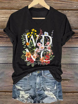 V-Neck Retro Funny WDNC Menopause Perimenopause Print T-Shirt