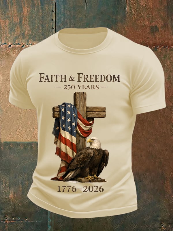 Men's  Faith and Freedom 250 Years Print T-Shirt