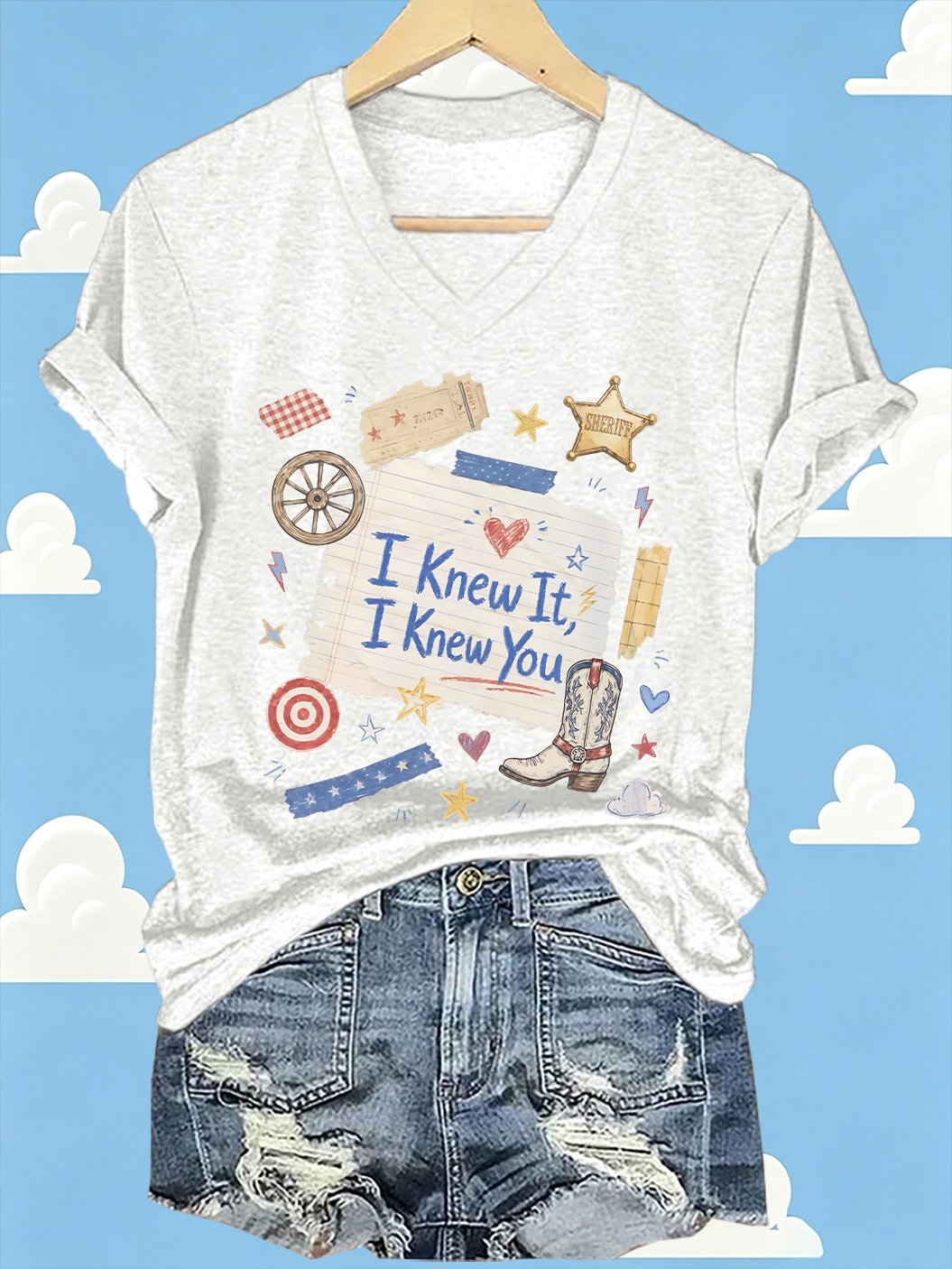 Women's Retro I Knew It Print Casual T-shirt