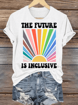 Women's  Pride Month Rainbow Print T-Shirt