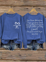 Women's Love Like Jesus, Dear Person Behind Me Jesus Loves You Beyond Measure Inspirational Casual Sweatshirt