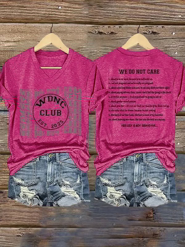 Women's  Retro Funny Proud Member Of  Club We Do Not Care Menopause Perimenopause Print T-Shirt