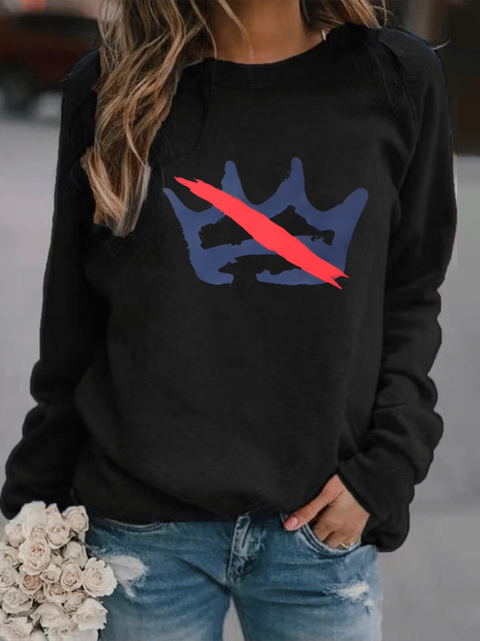 Women's  America has no kings Printed Casual   Sweatshirt