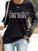 Women's Valentine's Day Printed Round Neck Sweatshirt