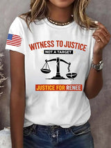Retro Witness To Justice -Not A Target Justice For Renee Print T-Shirt