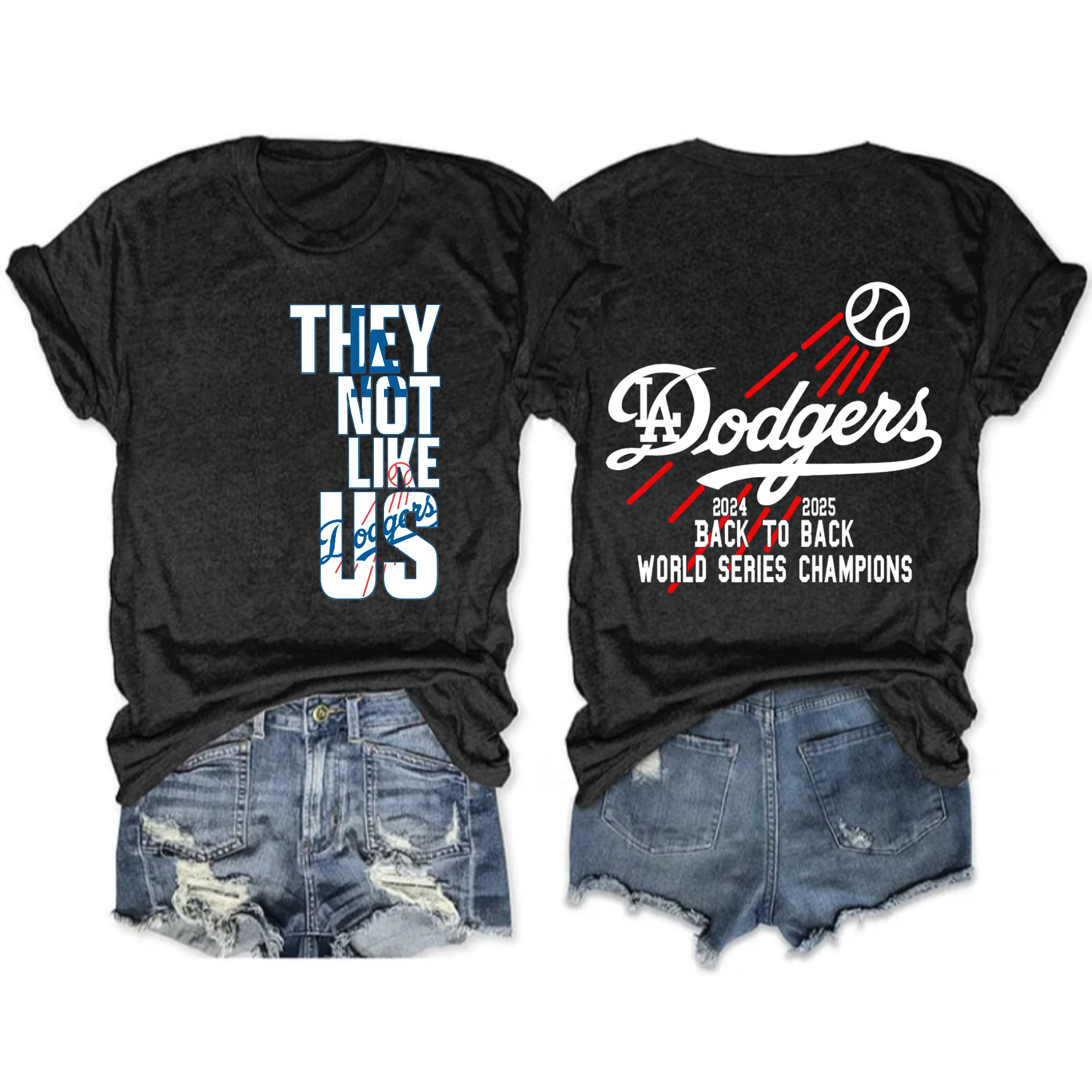 They Not Like Us Dodgers Back To Back Champions Tee