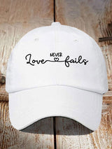 Love Never Fails Print Baseball Cap
