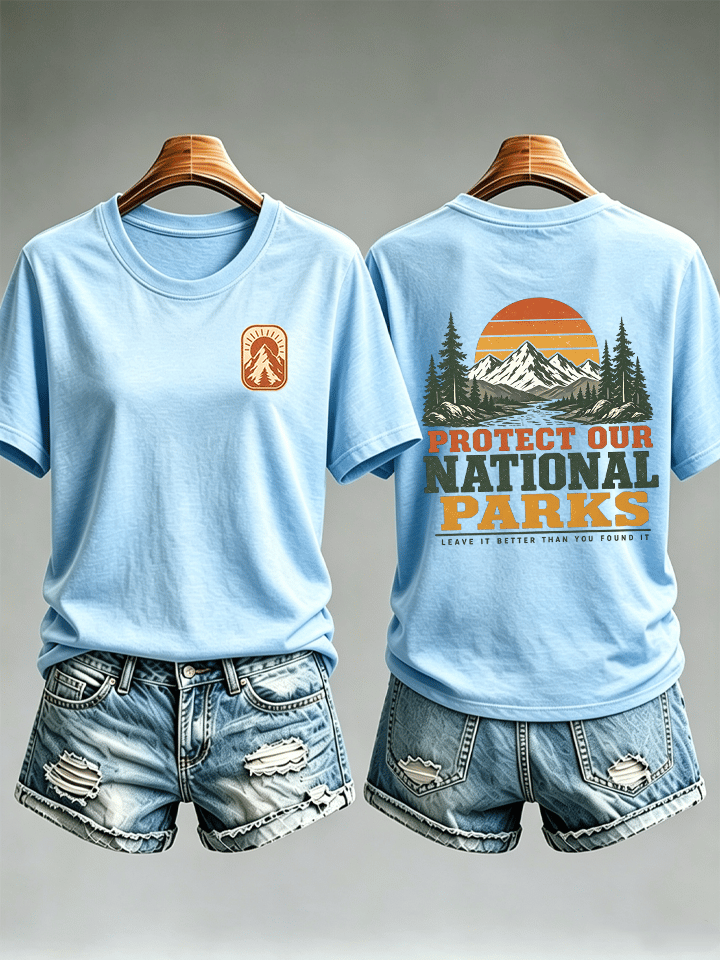 Women's  Protect Our National Parks Shirt, Mountain Camping T-Shirt