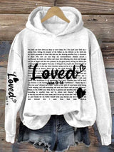 Women's Valentine's Day printed hooded sweatshirt