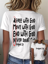 Women'S Casual "I Have Prayed And Been Ready To Face Anything" Faith Short Sleeve T-Shirt