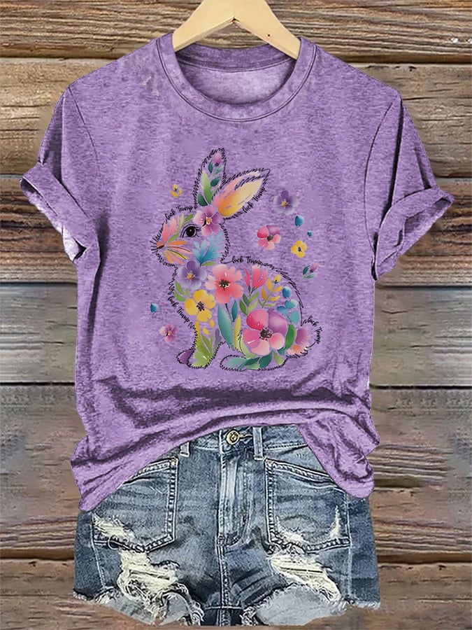Women's  Spring Easter Bunny Subtle Hidden Message FDT T-shirt