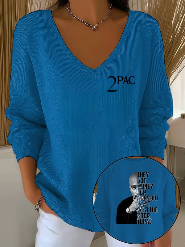 Women's  2Pac Rapper Print  Tops